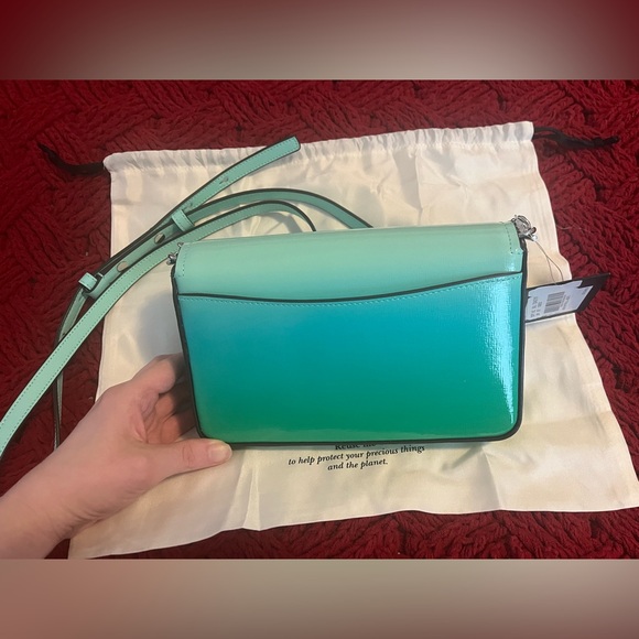 NWT Kate Spade Morgan Green Ombre Flap Chain Wallet Crossbody Handbag - Picture 5 of 12
